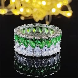 Fashion Brand Eternity Ring 925 Sterling silver Moissanite cz Engagement Wedding Band Rings for women Men Finger Party Jewelry