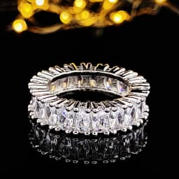 Fashion Brand Eternity Ring 925 Sterling silver Moissanite cz Engagement Wedding Band Rings for women Men Finger Party Jewelry