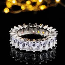Fashion Brand Eternity Ring 925 Sterling silver Moissanite cz Engagement Wedding Band Rings for women Men Finger Party Jewelry