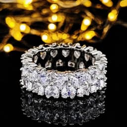 Fashion Brand Eternity Ring 925 Sterling silver Moissanite cz Engagement Wedding Band Rings for women Men Finger Party Jewelry