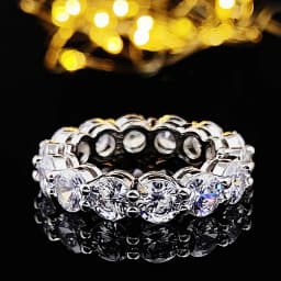 Fashion Brand Eternity Ring 925 Sterling silver Moissanite cz Engagement Wedding Band Rings for women Men Finger Party Jewelry