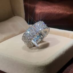 Fashion Brand Eternity Ring 925 Sterling silver Moissanite cz Engagement Wedding Band Rings for women Men Finger Party Jewelry