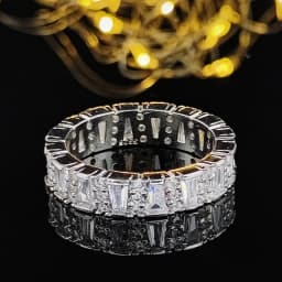 Fashion Brand Eternity Ring 925 Sterling silver Moissanite cz Engagement Wedding Band Rings for women Men Finger Party Jewelry
