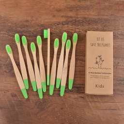 Children 10 Pieces Colorful Bamboo Toothbrush Nylon Bristle Eco Paint Toothbrush Kids Arosse a Dent Bambou Vegan Tooth Dental
