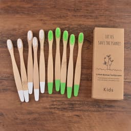 Children 10 Pieces Colorful Bamboo Toothbrush Nylon Bristle Eco Paint Toothbrush Kids Arosse a Dent Bambou Vegan Tooth Dental