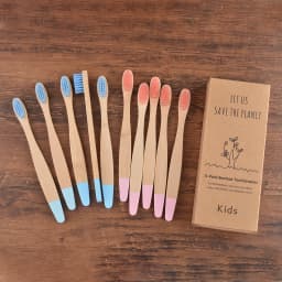 Children 10 Pieces Colorful Bamboo Toothbrush Nylon Bristle Eco Paint Toothbrush Kids Arosse a Dent Bambou Vegan Tooth Dental