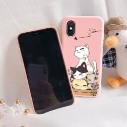 Flowers Funda For Phone Case iPhone X XS MAX XR Capa Soft Silicone Cute Cat Bear Back Cover For iPhone XR Bumper Women Anti-Fall