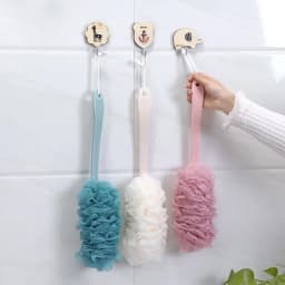 New Body Bath Shower Scrubber Brushes Long Handle Hanging Soft Mesh Back Sponges Bathroom Shower Brush Body Cleaning Accessories