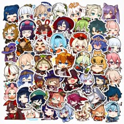 50/100pcs Cute Game Genshin Impact Stickers Cartoon Decals DIY Laptop Phone Case Car Waterproof Cool Anime Kids Sticker Toys