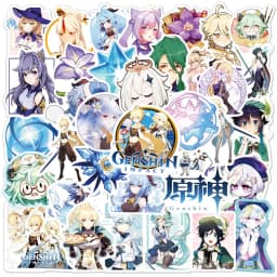 50/100pcs Cute Game Genshin Impact Stickers Cartoon Decals DIY Laptop Phone Case Car Waterproof Cool Anime Kids Sticker Toys