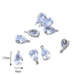Copper Zircon Water Drop Crystal zircon Charms Pendant 10pcs/lot For DIY Jewelry Making Accessories