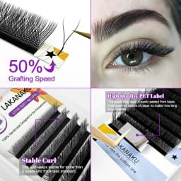 LAKANAKU YY L Shape Volume Lashes Y Eyelashes Extensions Cilia and Brazilian Volume Cashmere Mink Eyelash Extensions Cilios YY