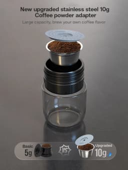 HiBREW Portable Coffee Machine for Car & Home,DC12V Expresso Coffee Maker Fit Nexpresso Dolce Pod Capsule Coffee Powder H4A NEW