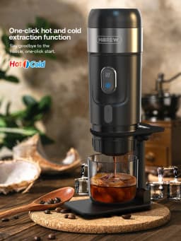 HiBREW Portable Coffee Machine for Car & Home,DC12V Expresso Coffee Maker Fit Nexpresso Dolce Pod Capsule Coffee Powder H4A NEW