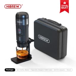 HiBREW Portable Coffee Machine for Car & Home,DC12V Expresso Coffee Maker Fit Nexpresso Dolce Pod Capsule Coffee Powder H4A NEW