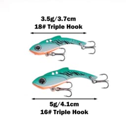 OUTKIT VIB Spoon Fishing Lure 3.5/5g Metal Spinner Fishing Bait Crankbait Bass Artificial Hard Baits Cicada VIB Fishing Tackle