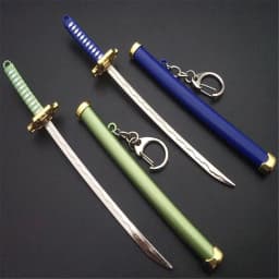 2022 New 7 Styles Roronoa Zoro Sword Keychain For Women Men Buckle Toolholder Scabbard Katana Sabre Car Keyrings Gift Key Chains