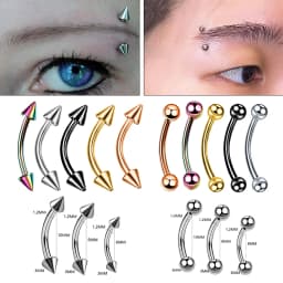 1PC Stainless Steel Helix Piercing Eyebrow Lip Labret Rings Stud Earring 6/8/10mm Tragus Barbell Tongue Bar Pircing Body Jewelry