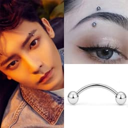 1PC Stainless Steel Helix Piercing Eyebrow Lip Labret Rings Stud Earring 6/8/10mm Tragus Barbell Tongue Bar Pircing Body Jewelry