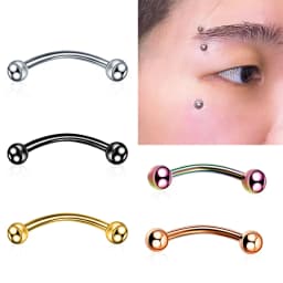 1PC Stainless Steel Helix Piercing Eyebrow Lip Labret Rings Stud Earring 6/8/10mm Tragus Barbell Tongue Bar Pircing Body Jewelry
