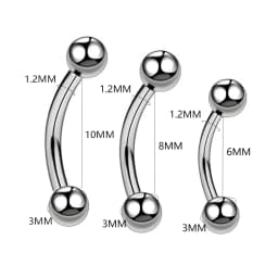 1PC Stainless Steel Helix Piercing Eyebrow Lip Labret Rings Stud Earring 6/8/10mm Tragus Barbell Tongue Bar Pircing Body Jewelry