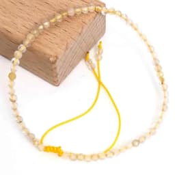 Faceted Gemstones 2-3mm Beads Hand Woven Adjustable Bracelet Crystal Quartz Agate Amazon Choker Men Female Jewelry Party Gift