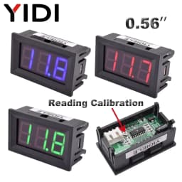 0.56 LED Digital Ammeter Voltmeter Panel DC 100V 10A AC 220V 500V 600V Calibrate Reading Red Green Blue Volt Amp Meter Gauge