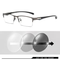 New Sun Photochromic Myopia Eyeglasses Optical Men student Finished Myopia Eyewear prescription Glasses Frame Half Rim -1.0 -4.0