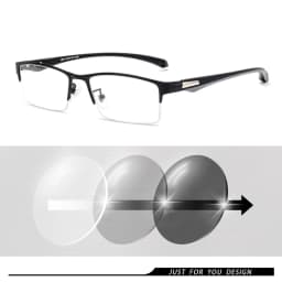 New Sun Photochromic Myopia Eyeglasses Optical Men student Finished Myopia Eyewear prescription Glasses Frame Half Rim -1.0 -4.0