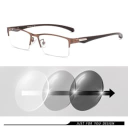 New Sun Photochromic Myopia Eyeglasses Optical Men student Finished Myopia Eyewear prescription Glasses Frame Half Rim -1.0 -4.0