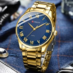 CURREN Classic Casual Watch for Men with Stainless Steel Band Simple Quartz Wristwatches for Business Man with Box