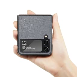 Leather Matte Funda Coque Case for Samsung Galaxy Z flip8 flip7 FE flip6 Flip4 Flip5 Flip 8 7 6 5 4 Flip3 Flip 3 5G Bag