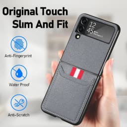 Leather Matte Funda Coque Case for Samsung Galaxy Z flip8 flip7 FE flip6 Flip4 Flip5 Flip 8 7 6 5 4 Flip3 Flip 3 5G Bag
