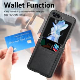 Leather Matte Funda Coque Case for Samsung Galaxy Z flip8 flip7 FE flip6 Flip4 Flip5 Flip 8 7 6 5 4 Flip3 Flip 3 5G Bag