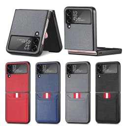 Leather Matte Funda Coque Case for Samsung Galaxy Z flip8 flip7 FE flip6 Flip4 Flip5 Flip 8 7 6 5 4 Flip3 Flip 3 5G Bag