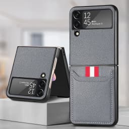 Leather Matte Funda Coque Case for Samsung Galaxy Z flip8 flip7 FE flip6 Flip4 Flip5 Flip 8 7 6 5 4 Flip3 Flip 3 5G Bag