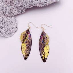 Minar Fantasy Rose Red Blue Green Color Resin Simulation Wings Long Drop Earrings for Women Rhinestone Flake Butterfly Earring