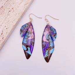 Minar Fantasy Rose Red Blue Green Color Resin Simulation Wings Long Drop Earrings for Women Rhinestone Flake Butterfly Earring