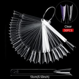 Nail Display Sticks Clear Natural Colors Nail Swatch Chart With Ring False Nail Tips Gel Polish Practice Display for Nail Art