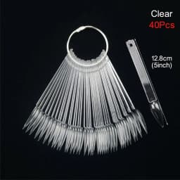 Nail Display Sticks Clear Natural Colors Nail Swatch Chart With Ring False Nail Tips Gel Polish Practice Display for Nail Art