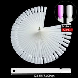 Nail Display Sticks Clear Natural Colors Nail Swatch Chart With Ring False Nail Tips Gel Polish Practice Display for Nail Art