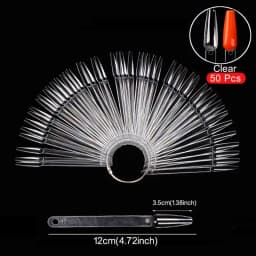 Nail Display Sticks Clear Natural Colors Nail Swatch Chart With Ring False Nail Tips Gel Polish Practice Display for Nail Art