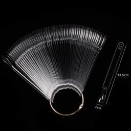 Nail Display Sticks Clear Natural Colors Nail Swatch Chart With Ring False Nail Tips Gel Polish Practice Display for Nail Art