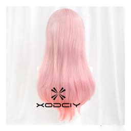 Super Sonico Supersonico 60cm Long Pink Ombre Hair Heat Resistant Cosplay Costume Wig + Toy headset Headphone Prop