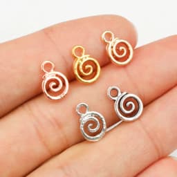 30pcs 11x8mm Antique Silver Plated KC Gold Colors Rhodium Swirl Handmade Charms Pendant:DIY for bracelet necklace