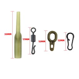 Hirisi 40 x Carp Fishing Rigs Rubber Anti Tangle Sleeves Fishing Quick Change Snap Connector Fishing Accessories M9