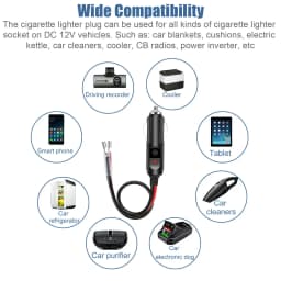 2Pcs 12V Male Car Cigarette Lighter Socket Plug Motorcycle Socket Power Charger Adapter Connector Fuse Converter Plug Hot Sell