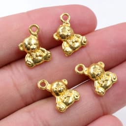 15pcs 15x11mm Antique Silver Color Plated Gold Plated Cute Bear Doll Handmade Charms Pendant DIY Jewelry Making Findings Charms
