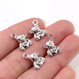 15pcs 15x11mm Antique Silver Color Plated Gold Plated Cute Bear Doll Handmade Charms Pendant DIY Jewelry Making Findings Charms