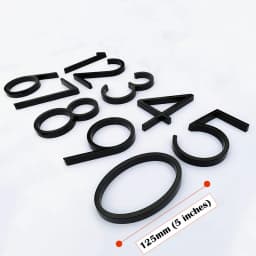 125mm Black House Numbers Letters Outdoor Address Sign Plate For Yard Floating Metal Door Number Doorplates Modern Mailbox Signs
